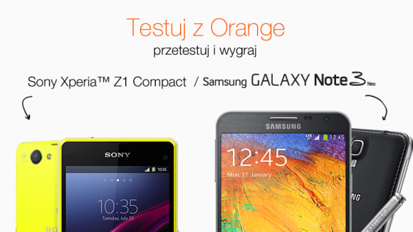 XVI edycja konkursu "Testuj z Orange" Telekomunikacja, BIZNES - Tylko do 23 marca br. można zgłosić udział w szesnastej edycji konkursu “Testuj z Orange”, której bohaterami są telefony Sony Xperia Z1 Compact oraz Samsung Galaxy Note 3 Neo. Platformę konkursową oraz materiały reklamowe przygotowała agencja IMAGINE wraz z firmą DCS.pl.