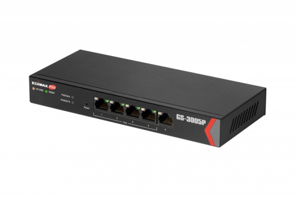 Nowość w ofercie Edimax – switch GS-3005P IT i technologie, LIFESTYLE - Edimax Pro GS-3005P to inteligentny przełącznik zarządzalny z 4 gigabitowymi portami PoE +. Zaprojektowany dla małych środowisk biurowych i biur domowych.