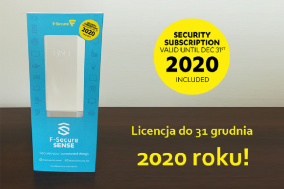 F-Secure wydłużył licencje! IT i technologie, LIFESTYLE - Wszystkie licencje w urządzeniach F-Secure SENSE są teraz ważne do końca grudnia 2020 roku! Oznacza to, że mamy 2,5 roku ochrony w cenie 1 roku!