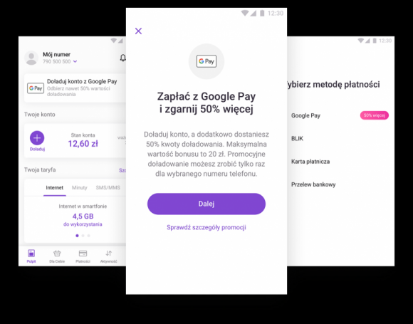Doładuj konto w aplikacji Play24 z Google Pay i odbierz bonus od Play IT i technologie, LIFESTYLE - Operator Play przy współpracy z Google Pay przygotował prostą promocję, dzięki której można w łatwy sposób zyskać 50% kwoty doładowania przy zasileniu do 40 PLN, lub dodatkowe 20 PLN przy doładowaniach powyżej tej kwoty.