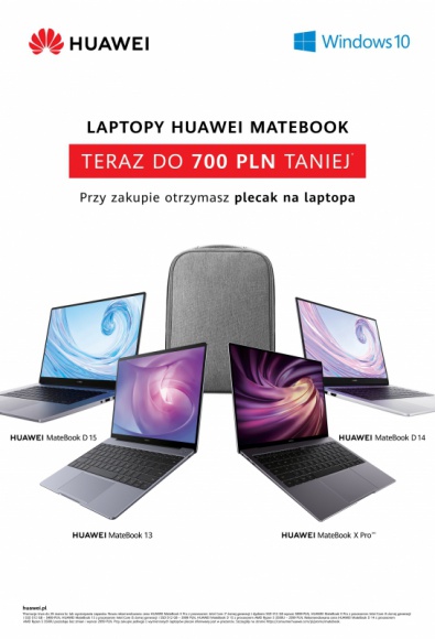 Laptopy Huawei, w tym najnowszy MateBook D 15, w nowych cenach i z prezentem