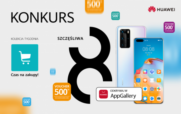 Nagrody o łącznej wartości 80 tys zł do wygrania w konkursie Huawei Szczęśliwa 8 IT i technologie, LIFESTYLE - Codziennie, przez 8 tygodni, kupon o wartości 500 zł do wykorzystania w sklepie huawei.pl, a raz w tygodniu smartfon Huawei P40 Pro – to nagrody, które można wygrać w konkursie Huawei Szczęśliwa 8.