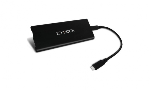 Icy Dock MB861U31-1M2B - zewnętrzna kieszeń na SSD M.2 NVMe PCIe z USB 3.2 IT i technologie, LIFESTYLE - Kieszeń dyskowa ICYNano MB861U31-1M2B USB 3.2 Gen 2 10Gb/s dzięki zastosowaniu systemu montażu beznarzędziowego pozwala na błyskawiczną transformację dysku SSD M.2 NVMe PCIe w przenośny magazyn danych.